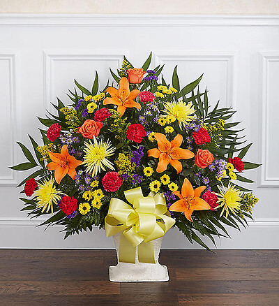 Heartfelt Tribute&amp;trade; Floor Basket- Bright